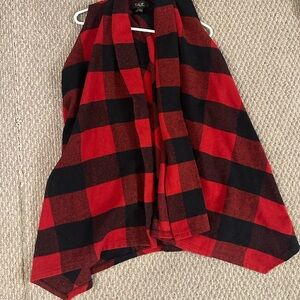Plaid Red and Black Women's Vest